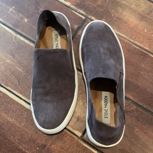 Steve Madden gray suede slip on sneakers